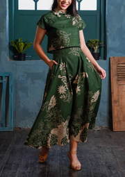 inisaya : Kopi Couture | Batik Emily Skirt ( Green ) PRE ORDER