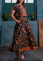 inisaya : Kopi Couture | Batik Emily Skirt ( Orange ) PRE ORDER