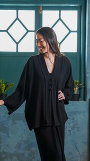 inisaya : kopi couture | kimono ( black )
