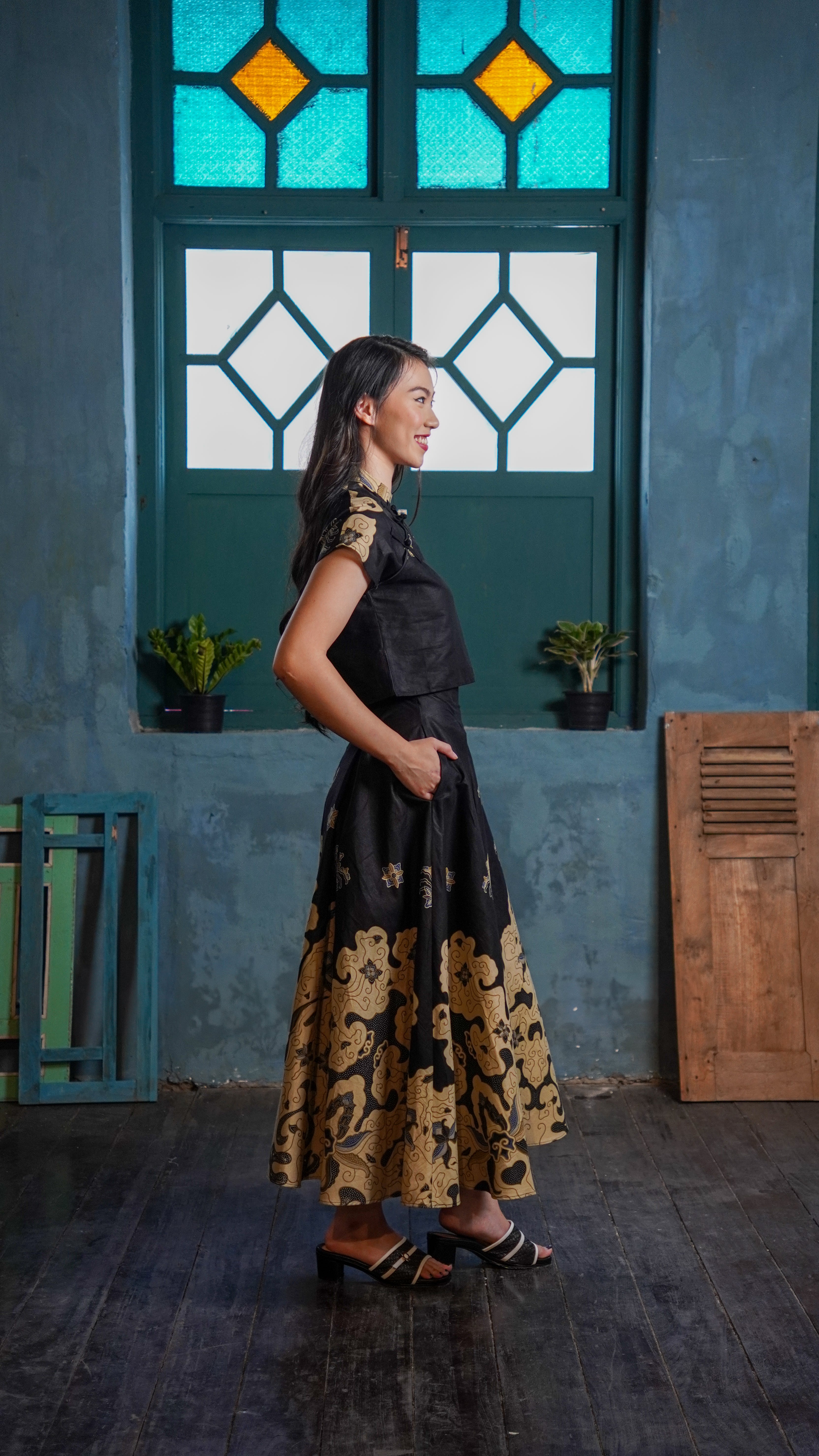 inisaya : Kopi Couture | Batik Emily Skirt ( Black )
